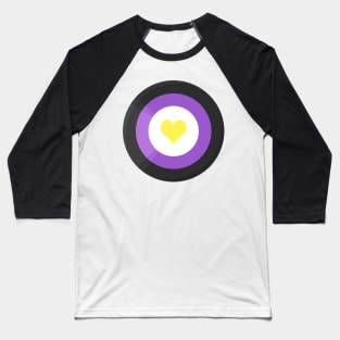 Pride Shield - Enby Flag Baseball T-Shirt